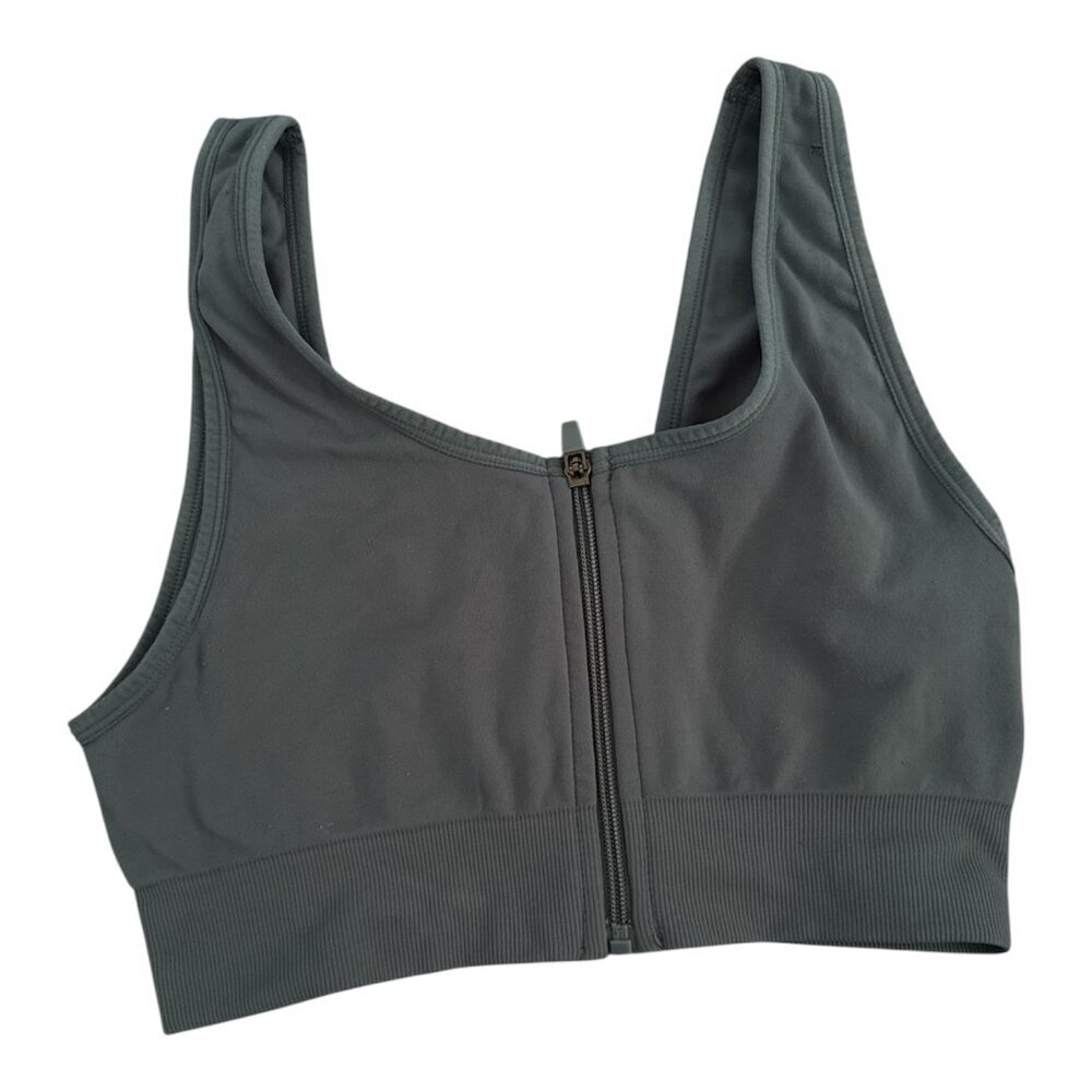 VINA Sports Bra Size L – Blue Navy  Zip Front Activewear Top